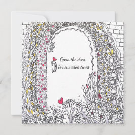Cartão De Festividades Whimsical Garden Door New Adventures Square Art