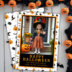 Cartão De Festividades Whimsical Ghouls Foto Personalizada do Dia das Bru