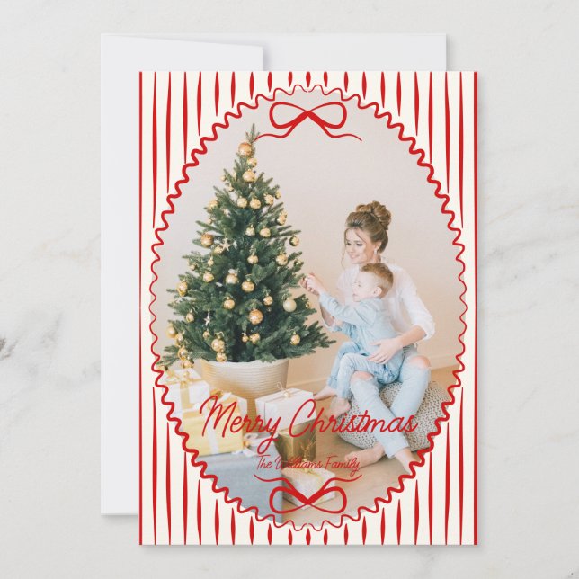 Cartão De Festividades Whimsical Hand Drawn Handwritten Christmas Photo (Frente)