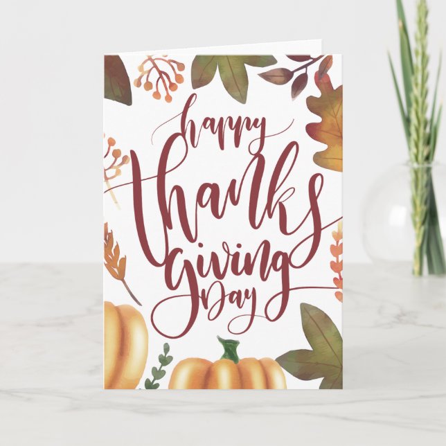 Cartão De Festividades Whimsical Happy Thanksgiving Day | Greeting Card (Frente)