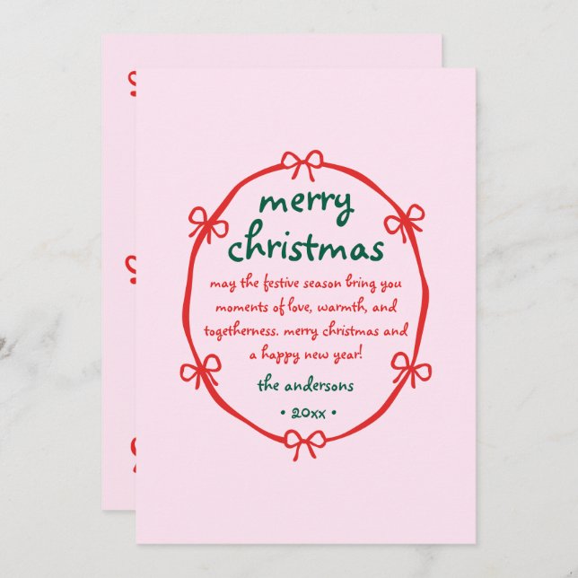 Cartão De Festividades Whimsical Mand Drawn Quirky Frame Foto de Natal (Frente/Verso)