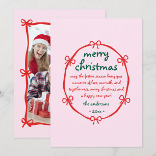 Cartão De Festividades Whimsical Mand Drawn Quirky Frame Foto de Natal
