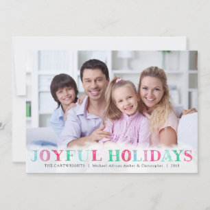 Cartão De Festividades Whimsical Pastel JOYFUL HOLIDAYY Uma Foto