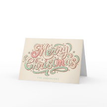 Whimsical Pastel Script Merry Christmas