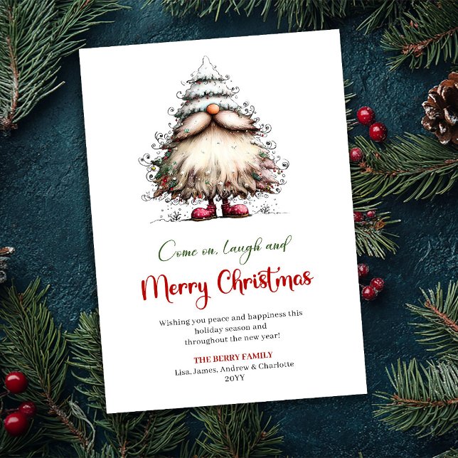 Cartão De Festividades Whimsical Quirky Santa Christmas Greeting Card (Whimsical Quirky Santa Christmas Greeting Card)