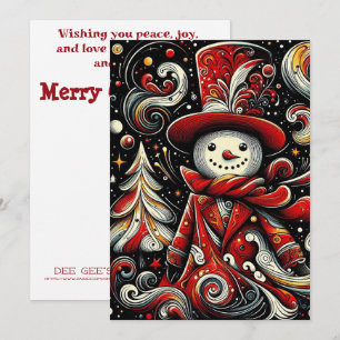 Cartão De Festividades Whimsical Snowman Christmas