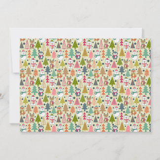 Cartão De Festividades Whimsical Winter Forest Friends
