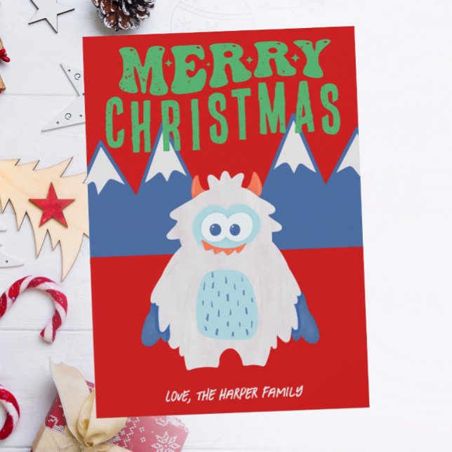 Cartão De Festividades Whimsical Yeti Christmas (Criador carregado)