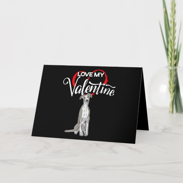 Cartão De Festividades Whippet Lover | Love My Whippet Dog Valentines Day (Frente)