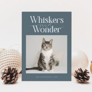 Cartão De Festividades Whiskers & Wonder Cat Photo Slate Christmas