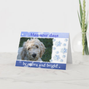 Cartão De Festividades White Doodle Dog Christmas With Verse