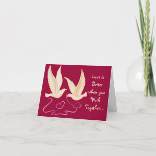 Cartão De Festividades White Doves - O amor é melhor placa de Dia de os n