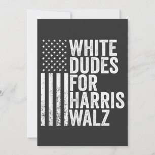 Cartão De Festividades White Dudes Para Harris Walz American Flag Electio