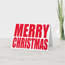 Cartão De Festividades White e Red Big Block Feliz Natal
