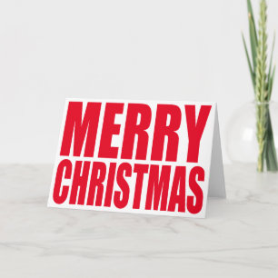 Cartão De Festividades White e Red Big Block Feliz Natal