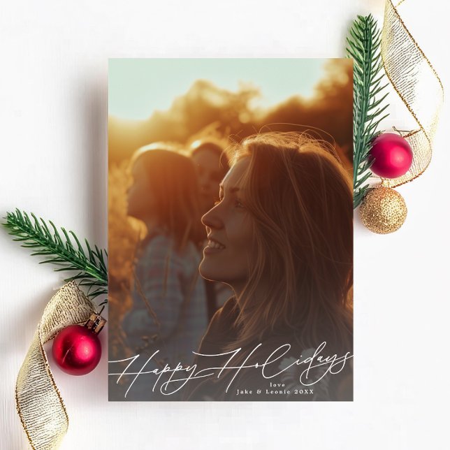 Cartão De Festividades White Elegant Splendor Photo Happy (Criador carregado)