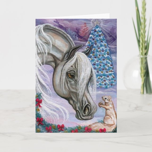 Cartão De Festividades WHITE HORSE Hoilday Squirrel Note Card (Frente)