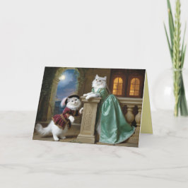 Cartão De Festividades White Persian Cat Valentine Card