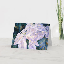 Cartão De Festividades White Poinsettia Greeting Card