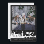 Cartão De Festividades White Reindeer Chalkboard Feliz Foto de Natal<br><div class="desc">White Reindeer Chalkboard Feliz Foto de Natal</div>
