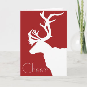 Cartão De Festividades White Reindeer Cheer