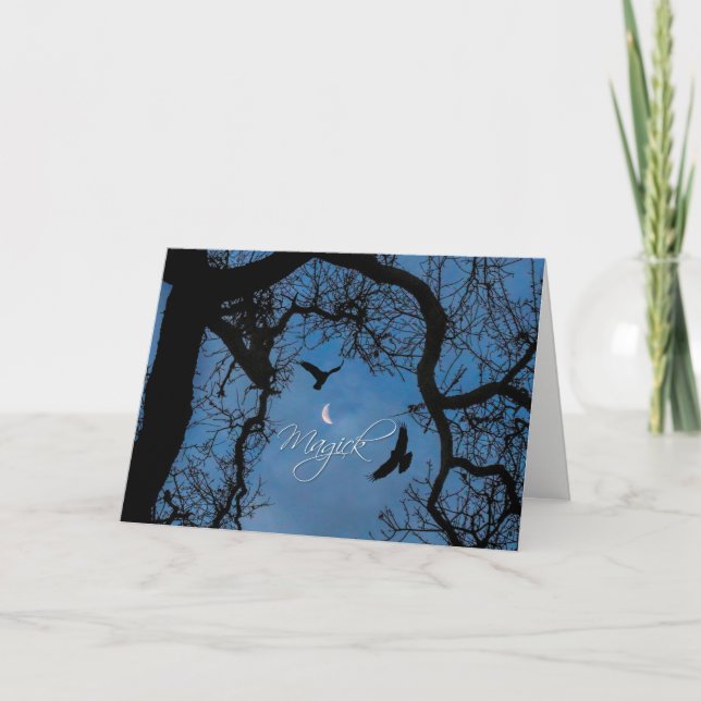 Cartão De Festividades Wicca inspirou Magick Ravens e Oak Vazio Card (Frente)