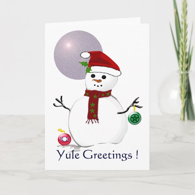 Cartão De Festividades Wiccan Snowman - Yule Card (Frente)