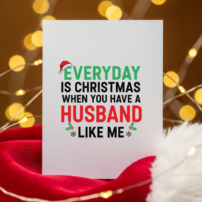 Cartão De Festividades Wife Xmas Card Funny From Loving Husband (Criador carregado)
