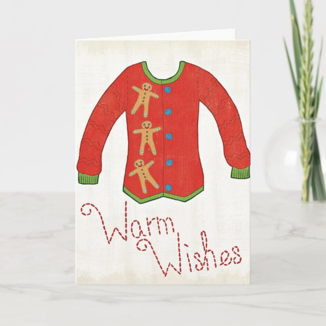 Cartão De Festividades Wild Apple | Warm Wishes - Gingerbread Man (Frente)