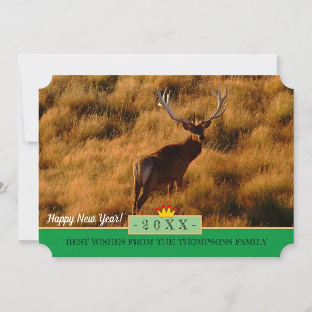 Cartão De Festividades Wild Deer & Happy New Year! Wishes Card /Zealand (Frente)