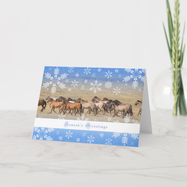 Cartão De Festividades Wild Horses - 5x7 Holiday Card (Frente)