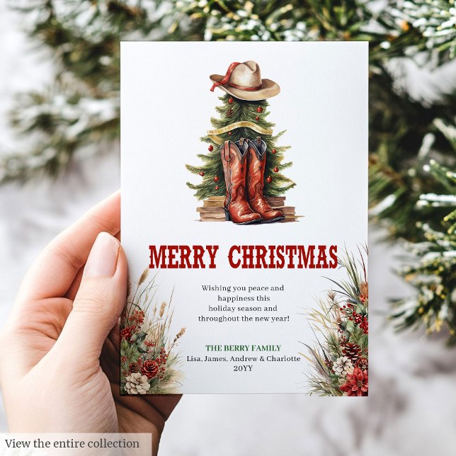 Cartão De Festividades Wild West Christmas greeting card printable  (Wild West Christmas greeting card download

)