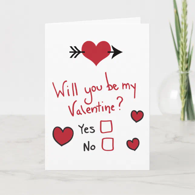 Cartão De Festividades Will You Be My Valentine Card