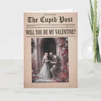Cartão De Festividades Will You Be My Valentine Newspaper 
