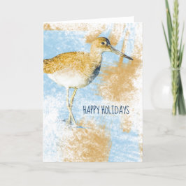 Cartão De Festividades Willet Shorebird Beach Trabalho de arte