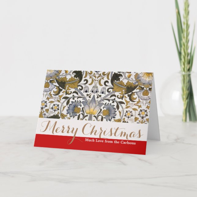 Cartão De Festividades William Morris Lodden floral (Frente)