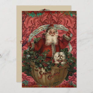 Cartão De Festividades William * Morris Santa Claus Vermelho Rico