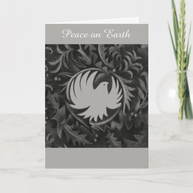 Cartão De Festividades William Morris-style peace dove christmas card (Frente)