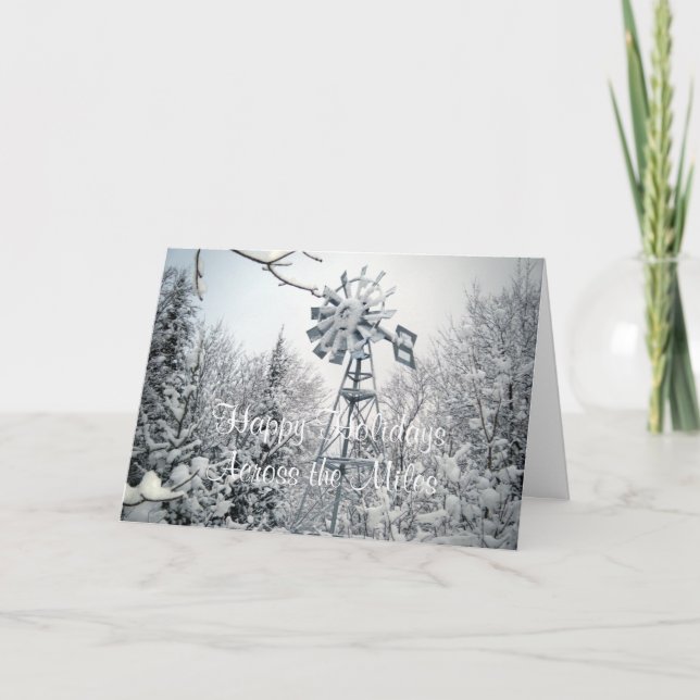 Cartão De Festividades Windmill -Happy Holidays Across the Miles (Frente)