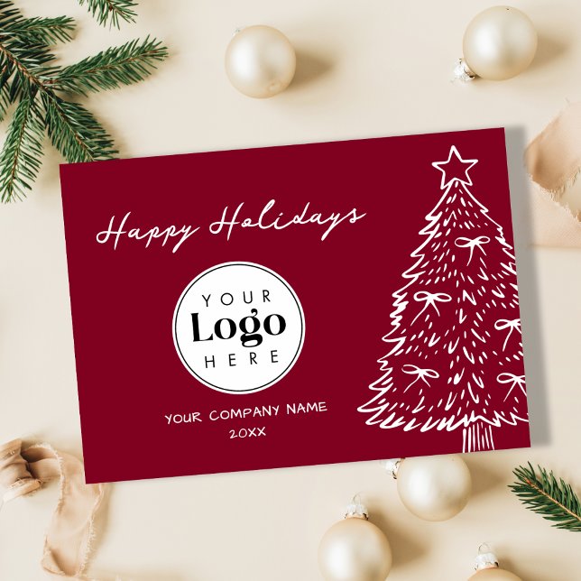 Cartão De Festividades Wine Custom Logo Christmas Business Thank You Card (Criador carregado)