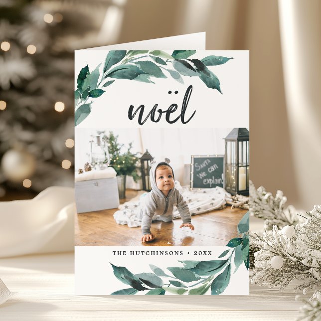 Cartão De Festividades Winter Abundance | Folded Holiday Photo Card (Criador carregado)