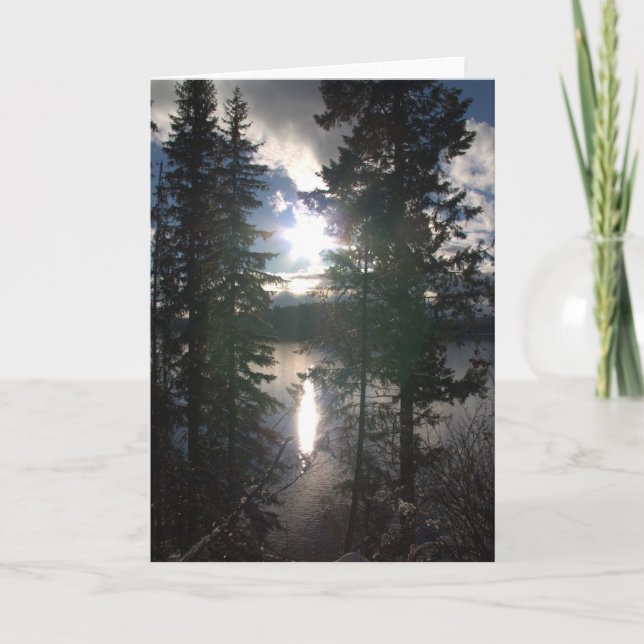 Cartão De Festividades Winter at the Lake (Frente)