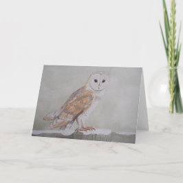 Cartão De Festividades Winter Barn Owl Greetings Card