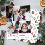 Cartão De Festividades Winter Botanicals Christmas Three Photo<br><div class="desc">Experimente a magia do feriado com o nosso moderno e minimalista Natal dos Botânicos de inverno Três Cartão de Férias Fotográficas. Três fotos cativantes são perfeitamente equilibradas por um cone de pinho refrescante e um padrão botânico de bagas ocas no verso. Esta design saborosa e simples captura o calor das...</div>