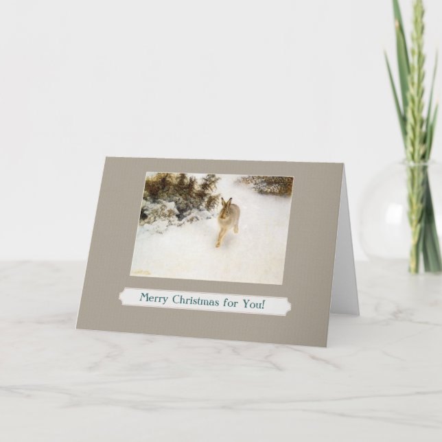 Cartão De Festividades winter bunny greeting card (Frente)