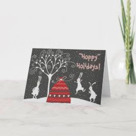 Cartão De Festividades Winter Bunny Hoppy Holidays Greeting Card