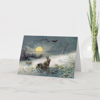 Cartão De Festividades Winter bunnys Christmas card