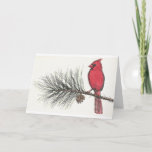 Cartão De Festividades Winter cardinal<br><div class="desc">The cardinal is nature's touch of red in the cold winter months.</div>