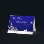Cartão De Festividades Winter Christmas Silent Night<br><div class="desc">Winter scene with Mary and Joseph traveling by donkey following the bright star to Bethlehem . This is a beautiful Christmas card with Christian message.</div>