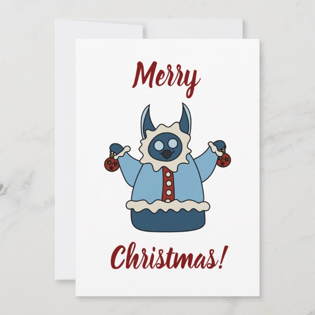 Cartão De Festividades Winter coat Christmas monster (Frente)